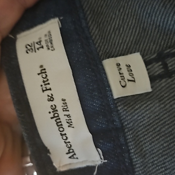 NEW! ABERCROMBIE & FITCH Curve Love Mid-Rise Flat Front Wide Leg Denim Jeans 14. - Picture 8 of 8